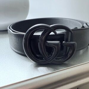 Gucci GG Marmont Black Leather Belt